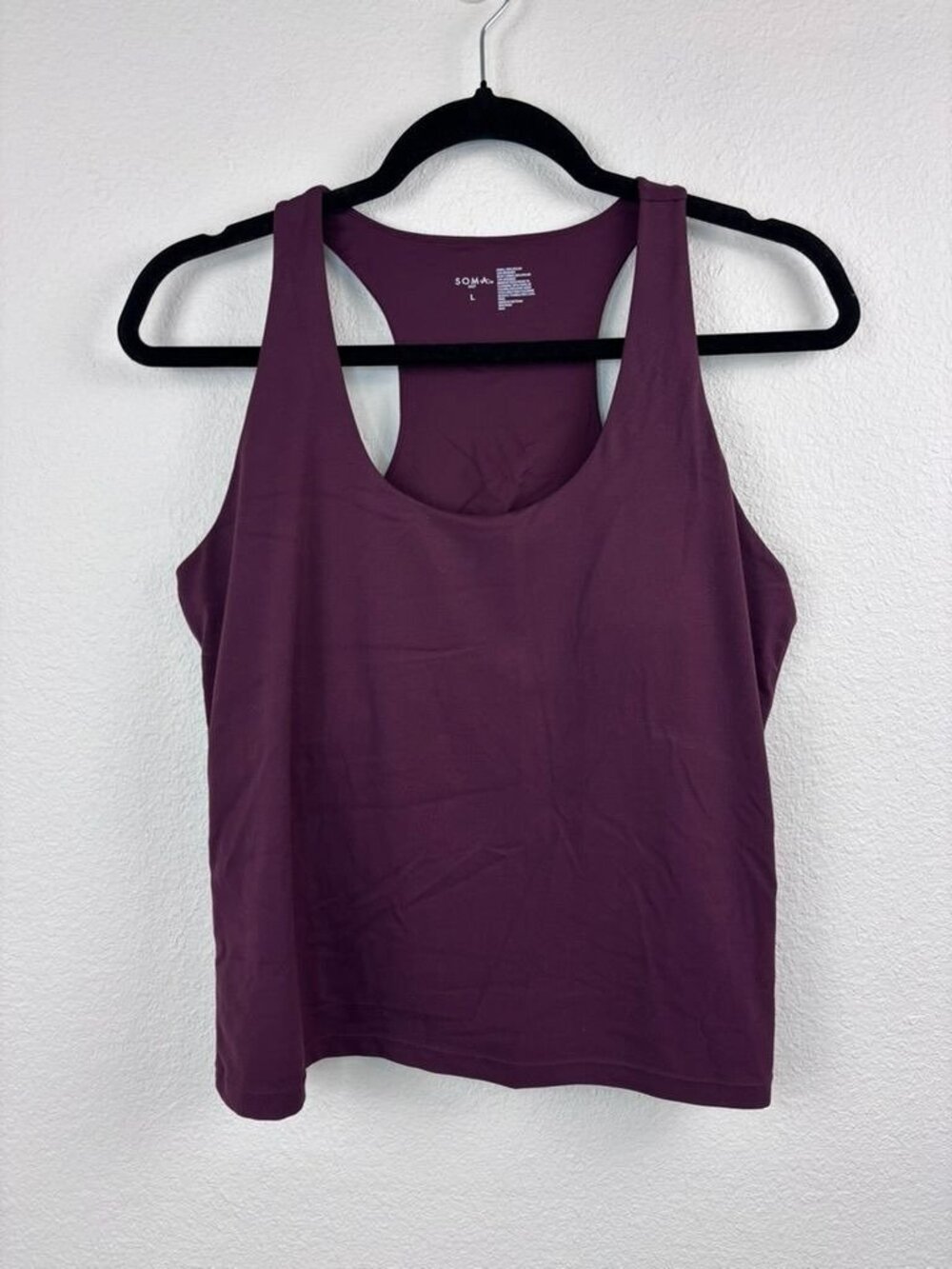Soma 24/7 women's large racer back built in bra tank top loungewear active